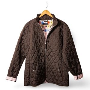 Vintage Land’s End Brown Quilted Jacket; Women’s Size Medium (10-12)